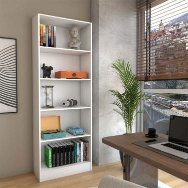 Imagem de Estante para Livros Alexa 4 Prateleiras Branco - Panorama Móveis