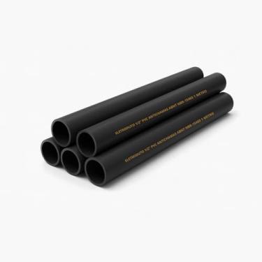 Imagem de Kit 5 Eletroduto Pvc 1/2'' 1m Sobrepor Eletroduto Resistente (Preto)