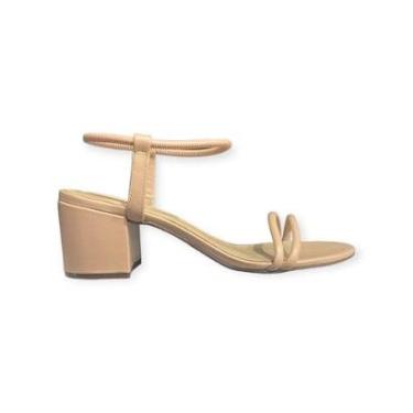 Imagem de Sandália Schutz Salto Médio Bloco Tiras Feminina-Feminino