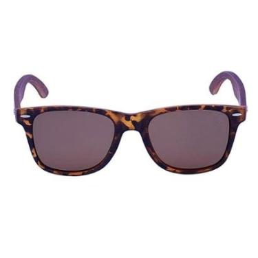 Imagem de Óculos De Sol Esportivo Wayfarer Acetato Haste Madeira Polarizado Mackage - Sunset-Masculino