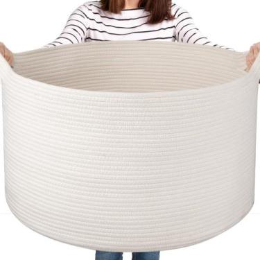 Imagem de Cesto OIASKET 58x58x33 cm Grande Tecido de Armazenamento Branco