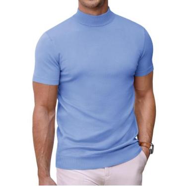 Imagem de Suéter COOFANDY Mock Mock de manga curta para homens