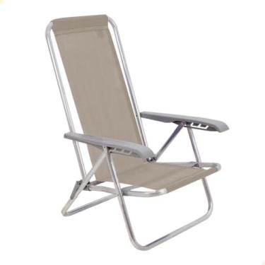 Imagem de Cadeira de Praia Reclinável Tramontina Bali Baixa em Alumínio Camurça
