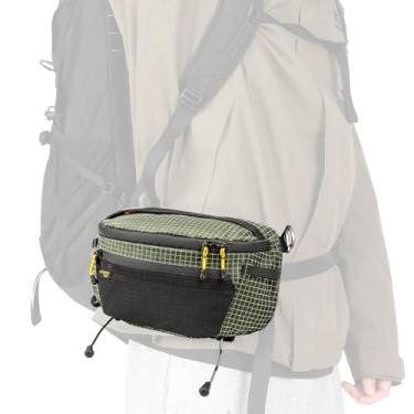 Imagem de HIKEMAN Bolsa com alça para mochila, bolso leve para celular, grande capacidade e à prova d'água, pochete multifuncional para caminhadas, corridas, viagens, ciclismo, Verde militar, Casual