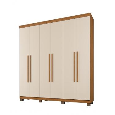 Imagem de Roupeiro Milão 6 Portas 3 Gavetas Benetil Cinamomo-off White