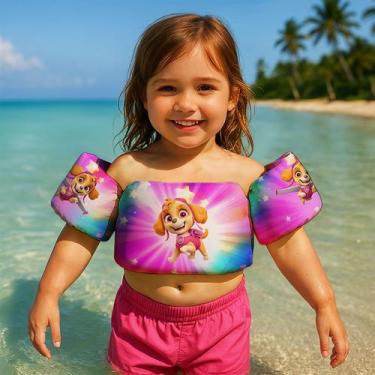 Imagem de Boia de Braço Colete Infantil para Nadar Praia Piscina Estampa Cachorr