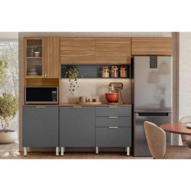 Imagem de Cozinha Completa Alba 4 Peças (2aéreos+1balcão+1paneleiro) C4p227 Amendola-grafito Prime Tx - Demóbile