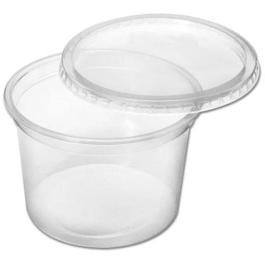Imagem de Pote Plástico Redondo Com Tampa Bolo De Pote 500Ml C/288