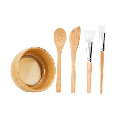 Imagem de OIIBWQ Tigela para Misturar Produtos Faciais, Ferramenta para Misturar, Bambu, Kit de Beleza para Esteticistas, Ferramentas Faciais DIY para Mulheres