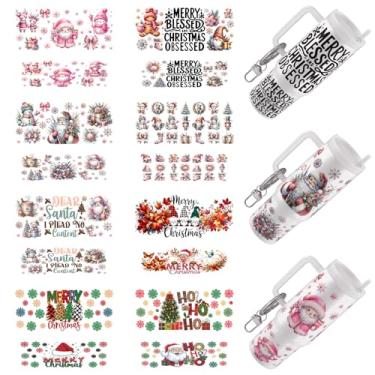 Imagem de Elewins Envelope UV DTF - 16 folhas de adesivos de transferência fria de Natal para chaveiros de motel, envoltórios Uvdtf DIY para chaveiro de hotel em branco, esfregar à prova d'água em