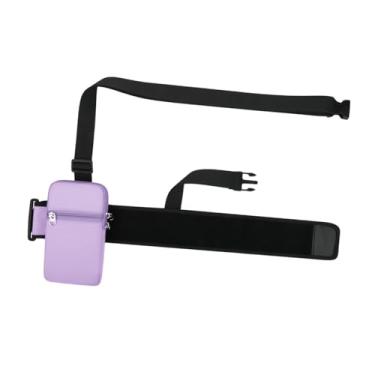 Imagem de Baoblaze Bolsa para garrafa de água, porta-garrafa com alça ajustável e bolso com zíper para celular, ideal para corrida, caminhada e trilhas, Roxo Claro