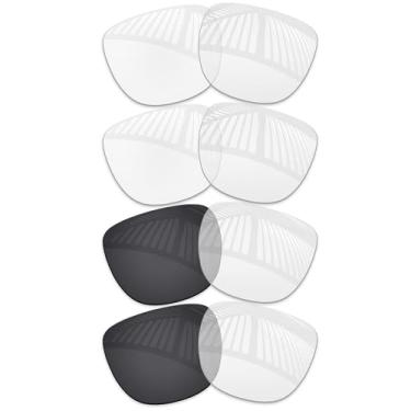Imagem de MYCOURAG Lentes de reposição com proteção UV para óculos de sol RayBan Meta Wayfarer RW4008 53 mm – 2 lentes transparentes HD + 2 fotocromáticas transparentes não polarizadas