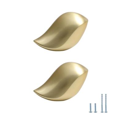Imagem de Evionlin Puxador de armário de pássaros de liga de zinco, puxadores de gaveta de pássaros de latão escovado para cômoda de armário de gaveta de 4 cm