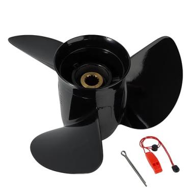 Imagem de QIKIRUO Hélice externa de 14 x 19 serve para motor Yamaha 150HP, 175HP, 200HP, 220HP, 225HP, 250HP, 300HP, 15 dentes, RH, hélice de alumínio prensada em cubo de borracha