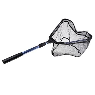 Imagem de Rede de aterrissagem telescópica dobrável de liga de alumínio triangular, peso seguro para captura e liberação para pesca em rio ou barco