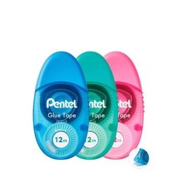 Imagem de Kit Com 3 Cola Em Fita Pentel 6mm X 12m Escolar Artesanato