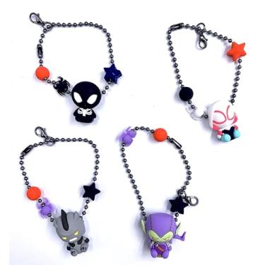 Imagem de Monogram Clipe de bolsa com pingente de espuma 3D do Homem-Aranha - Pingente de chaveiro em caixa cega com adesivo combinando - um pingente aleatório por pedido, multicolorido, 5 cm