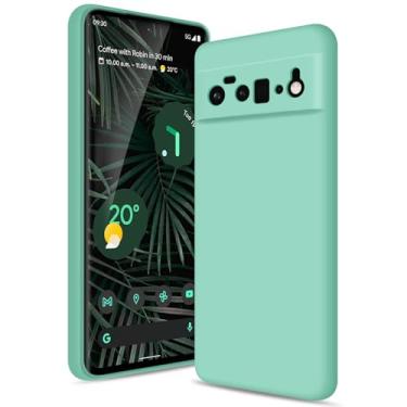 Imagem de Btstring Capa para Google Pixel 6 Pro, capa de silicone de alta qualidade, capa de telefone de corpo inteiro com toque sedoso e macio, forro de microfibra macio resistente a arranhões (verde matcha)