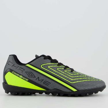 Imagem de Chuteira Umbro Chrome Society Juvenil Preta e Lime-Unissex
