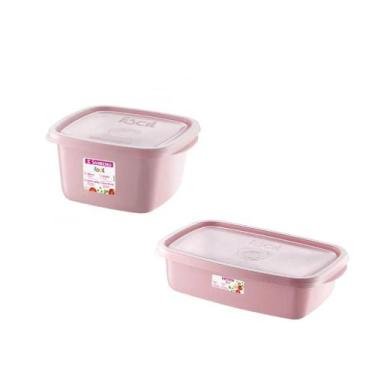 Imagem de Jogo com 2 Potes Infantil, Porta Alimentos e Marmitas Rosa - Sanremo