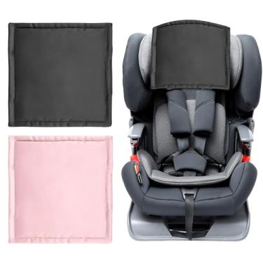 Imagem de Sprouterie Capa de assento de carro de seda para bebê cetim capa de cabeça para assento de carro protetor de cabeça para bebês protetor de cabeça para meninas bebês dormindo proteção de cabelo 2 peças
