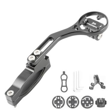 Imagem de ZPZEZT Suporte de bicicleta para computador - Suporte de GPS com haste de guidão alternável esquerda/direita com 4 bases | Suporte universal para câmera de ação para bicicleta de estrada