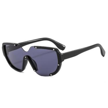 Imagem de Óculos de Sol UV400 - Lentes Monobloco Sem Aro Bicolor para Homens e Mulheres, Ideais para Esportes, Corrida, Ciclismo e Atividades ao Ar Livre, 01