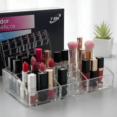 Imagem de Porta batom Organizador de Cosméticos Maquiagem Pincel Em Acrilico 20 Divisorias