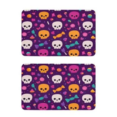 Imagem de Blueangle Conjunto de 2 ímãs de geladeira com estampa de doces e crânios - Ímãs de geladeira decorativos engraçados - Seguro para lava-louças e decoração magnética durável (563)