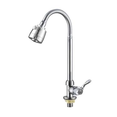 Imagem de Torneira Cozinha Gourmet Bancada Mangueira Flexível 1/4 De Volta Cromada Dois Jatos