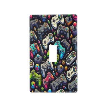 Imagem de Blueangle Capa para placa de parede para interruptor de luz - vários gamepads capa decorativa para tomada de parede, tamanho 1 gangue 4,53 x 2,76 polegadas (112)