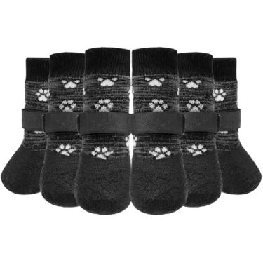 Imagem de KOOLTAIL Meias antiderrapantes para cães para evitar lamber patas para pisos de madeira, botas impermeáveis para cães e sapatos de tração com protetor de patas com aderência nos dedos para cães idosos