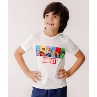 Imagem de Camiseta Infantil Vingadores Marvel Tam 4 a 10-42075, 10, Off white