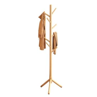 Imagem de Hhsdyl Cabideiro de Madeira com 8 Ganchos em Pinheiro, Árvore de Cabides Fácil de Montar para Casacos, Chapéus, Cachecóis e Bolsas para Entrada, Corredor ou Quarto,Natural wood,A