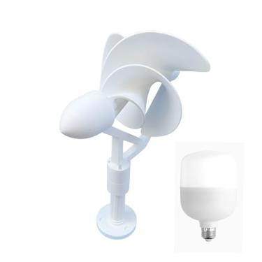 Imagem de Gerador De Energia Eólica Micro Espiral De 10W - Modelo DIY - Gerador De Energia Eólica Branco - Gerador De Ímã Permanente Com Luz LED Para Acionamento Por Vento