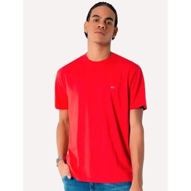 Imagem de Camiseta Tommy Jeans Masculina Classic Jersey C-Neck Flag Vermelha-Masculino