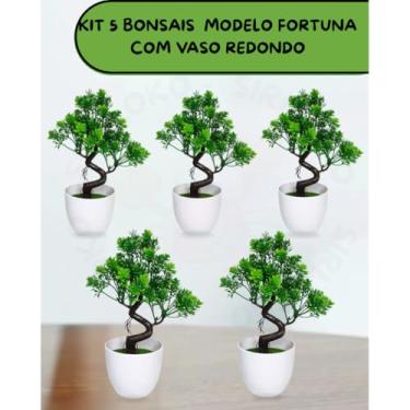Imagem de Genérico, Kit 5 Bonsais Fortuna Artificial Com Vaso Redondo