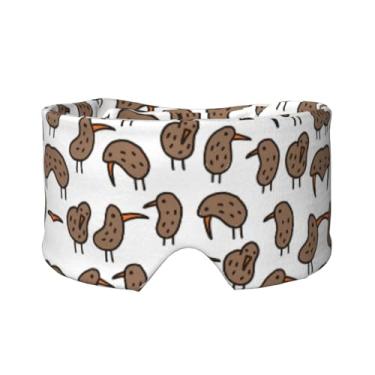 Imagem de Kiwi Birds Máscara para dormir com estampa fofa para olhos e orelhas, respirável, ajustável, blecaute, venda, confortável