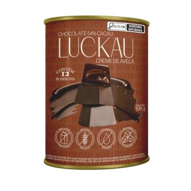 Imagem de LATA BOMBOM 54% COM CREME DE AVELÃ ZERO AÇÚCAR - LUCKAU