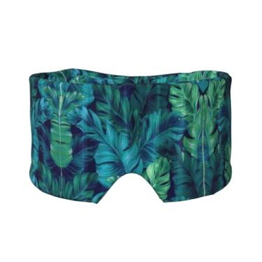 Imagem de Máscara protetora para olhos e orelhas com estampa de folhas de palmeira tropicais, respirável, ajustável, blecaute, confortável