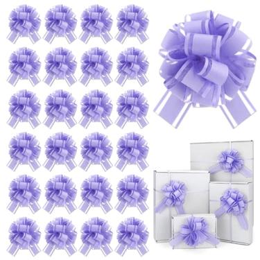 Imagem de OULOVECO 24 peças de laço roxo para embrulho de presente, laços foscos, cestos de fita de casamento, Natal, festa de aniversário, presente de dia dos namorados, caixas de presente de flores, buquês