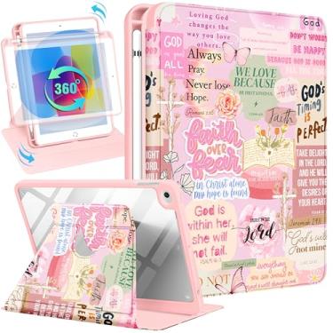 Imagem de Uppuppy Capa para iPad mini 4 para iPad mini 5ª geração – Suporte giratório 360 com suporte para lápis para mulheres e meninas, palavras cristãs para Apple Tablet Mini 7,9 polegadas 2019/2015