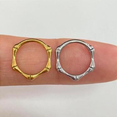 Imagem de Argola titânio bones clicker dourada com fecho clicker - no-brand