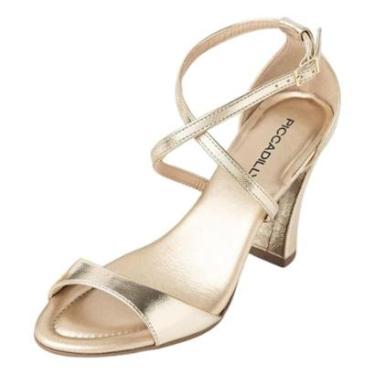 Imagem de Sandália Feminina Salto Flare Médio Metalizada Piccadilly-Feminino