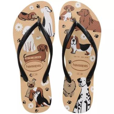 Imagem de Chinelo Havaianas Slim Pets Original -, Dourado, Preto, 37-38