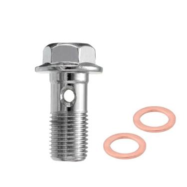 Imagem de LE LEFOSSI 10 mm M10 x 1,00 mm parafuso banjo freio motocicleta cilindro mestre peça de reposição compatível com Honda Yamaha Kawasaki Suzuki