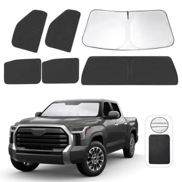 Imagem de TINGLU Persianas de janela para Toyota Tundra 2022-2024 2025 acessórios lateral do carro janelas completas para-brisa triangular traseira para-brisa para-sol raios UV e proteção de privacidade para