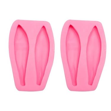 Imagem de Molde de orelha de coelho de silicone, moldes de fundição de resina rosa, ferramentas de fabricação de joias DIY, pacote com 2 (rosa (M305))