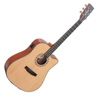 Imagem de Violão Eletro-Acústico Waldman Tampo Sólido DCEX-1141 Natural Aço Com Bag