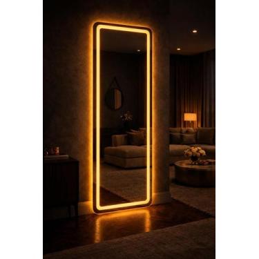 Imagem de Espelho Decorativo Com Led Jateado Closet Banheiro Quarto Sala Hall - 